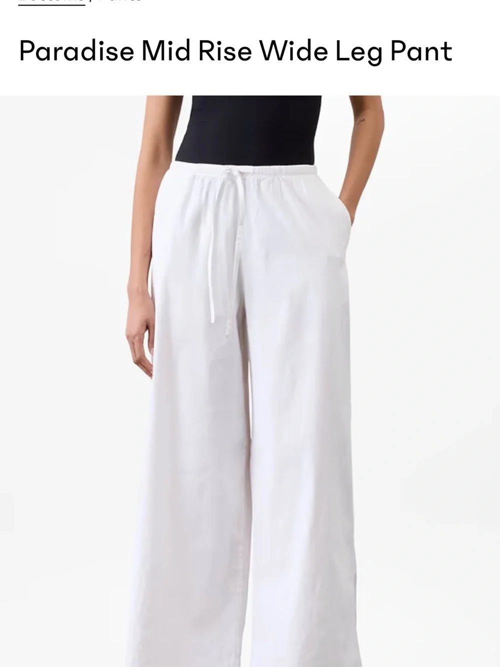 NWT - Mid Rise Wide Leg Pants in **BLACK**